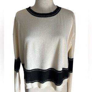 Planet by Lauren G Cream Oversized Sweater
